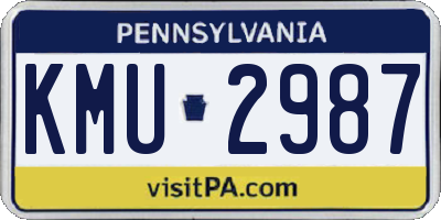 PA license plate KMU2987