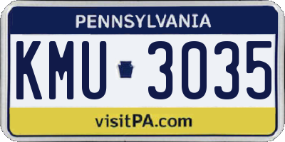 PA license plate KMU3035