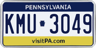 PA license plate KMU3049