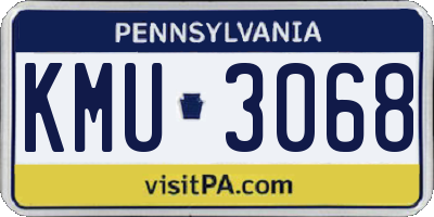 PA license plate KMU3068