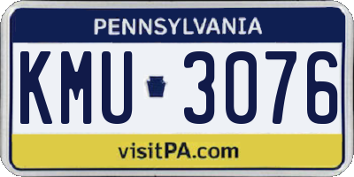 PA license plate KMU3076