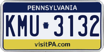 PA license plate KMU3132
