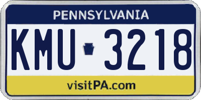 PA license plate KMU3218