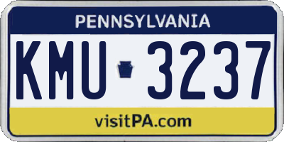 PA license plate KMU3237