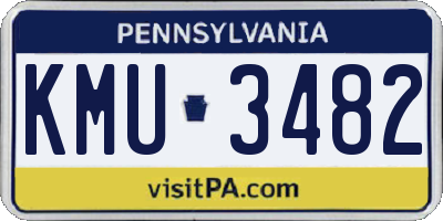 PA license plate KMU3482
