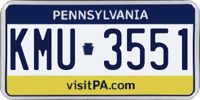 PA license plate KMU3551