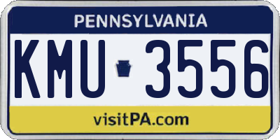 PA license plate KMU3556