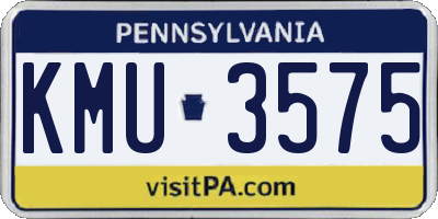 PA license plate KMU3575