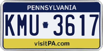 PA license plate KMU3617