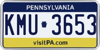 PA license plate KMU3653