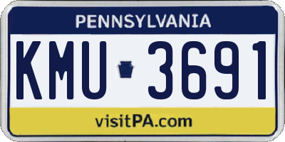PA license plate KMU3691