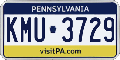 PA license plate KMU3729