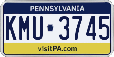 PA license plate KMU3745