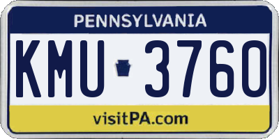 PA license plate KMU3760