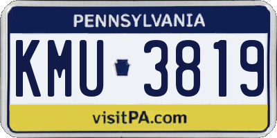 PA license plate KMU3819