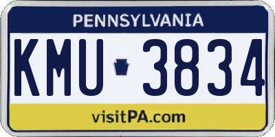 PA license plate KMU3834