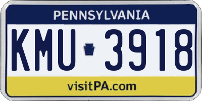 PA license plate KMU3918