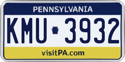 PA license plate KMU3932