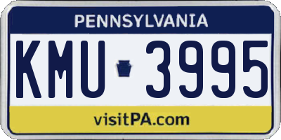 PA license plate KMU3995