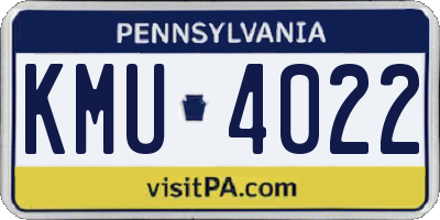 PA license plate KMU4022