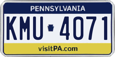 PA license plate KMU4071