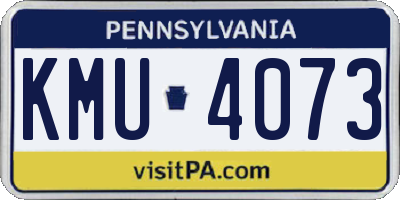 PA license plate KMU4073