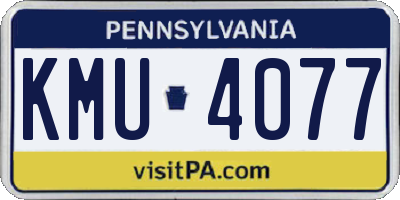PA license plate KMU4077