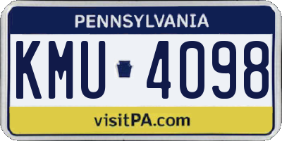 PA license plate KMU4098