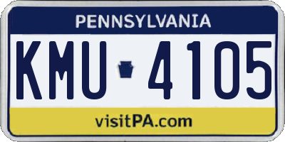 PA license plate KMU4105