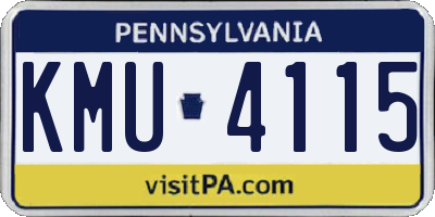 PA license plate KMU4115