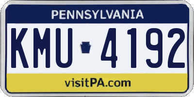 PA license plate KMU4192