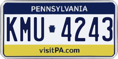 PA license plate KMU4243