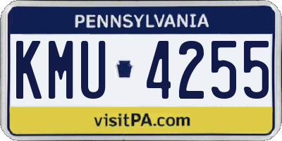 PA license plate KMU4255