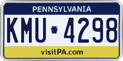 PA license plate KMU4298