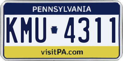 PA license plate KMU4311