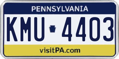 PA license plate KMU4403