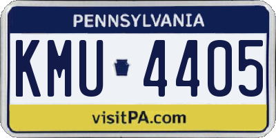 PA license plate KMU4405