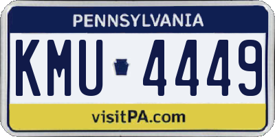 PA license plate KMU4449