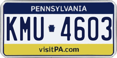 PA license plate KMU4603