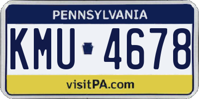 PA license plate KMU4678