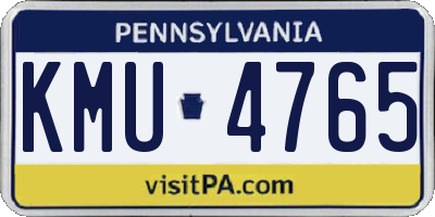 PA license plate KMU4765
