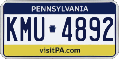 PA license plate KMU4892