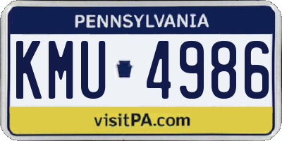 PA license plate KMU4986