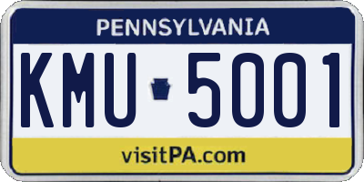 PA license plate KMU5001