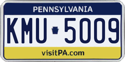PA license plate KMU5009