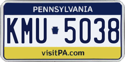 PA license plate KMU5038