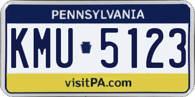 PA license plate KMU5123