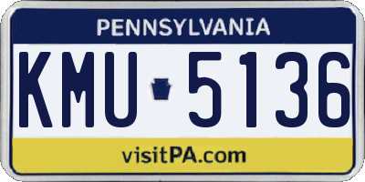 PA license plate KMU5136