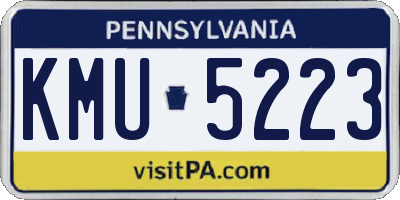 PA license plate KMU5223