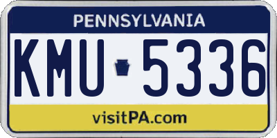 PA license plate KMU5336